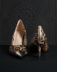 Leopard Pump Gold Toe