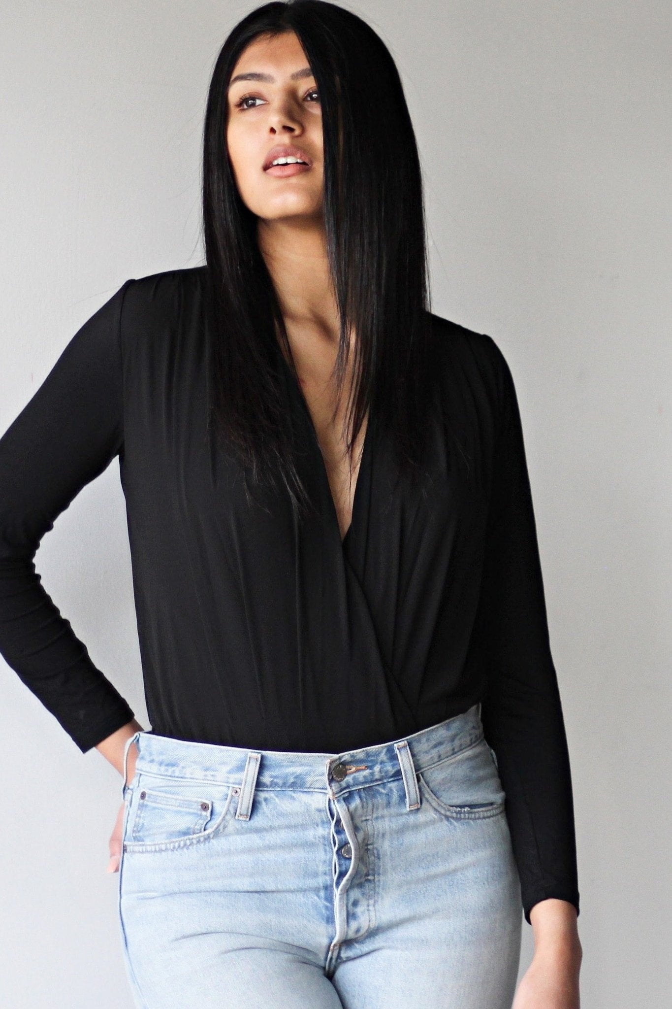 Chiffon Wrap Bodysuit