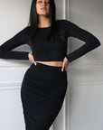 Ruched Maxi Skirt