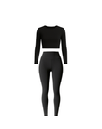 Long Sleeve Crop Top + Leggings - EMMYDEVEAUX