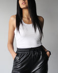 Pleather Joggers - EMMYDEVEAUX