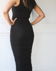 Ruched Tank Midi Dress - EMMYDEVEAUX