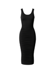 Ruched Tank Midi Dress - EMMYDEVEAUX