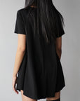 Short Sleeve Pocket Mini Dress - EMMYDEVEAUX