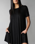 Short Sleeve Pocket Mini Dress - EMMYDEVEAUX