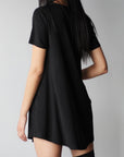Short Sleeve Pocket Mini Dress - EMMYDEVEAUX