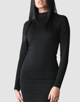 Turtleneck Midi Bodycon with Zippers - EMMYDEVEAUX