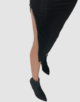 Turtleneck Midi Bodycon with Zippers - EMMYDEVEAUX