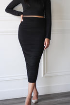 Ruched Maxi Skirt