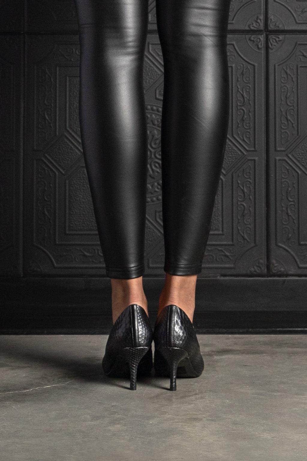 Harper Heel Black Croc