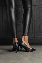 Harper Heel Black Croc