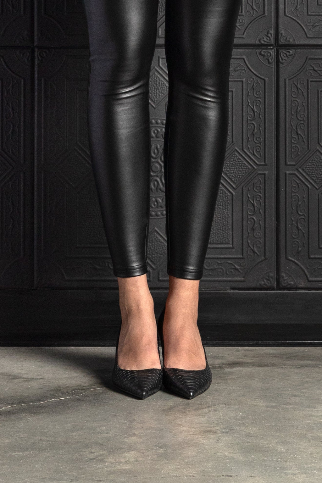 Harper Heel Black Croc