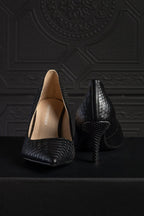 Harper Heel Black Croc