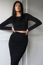 Ruched Maxi Skirt