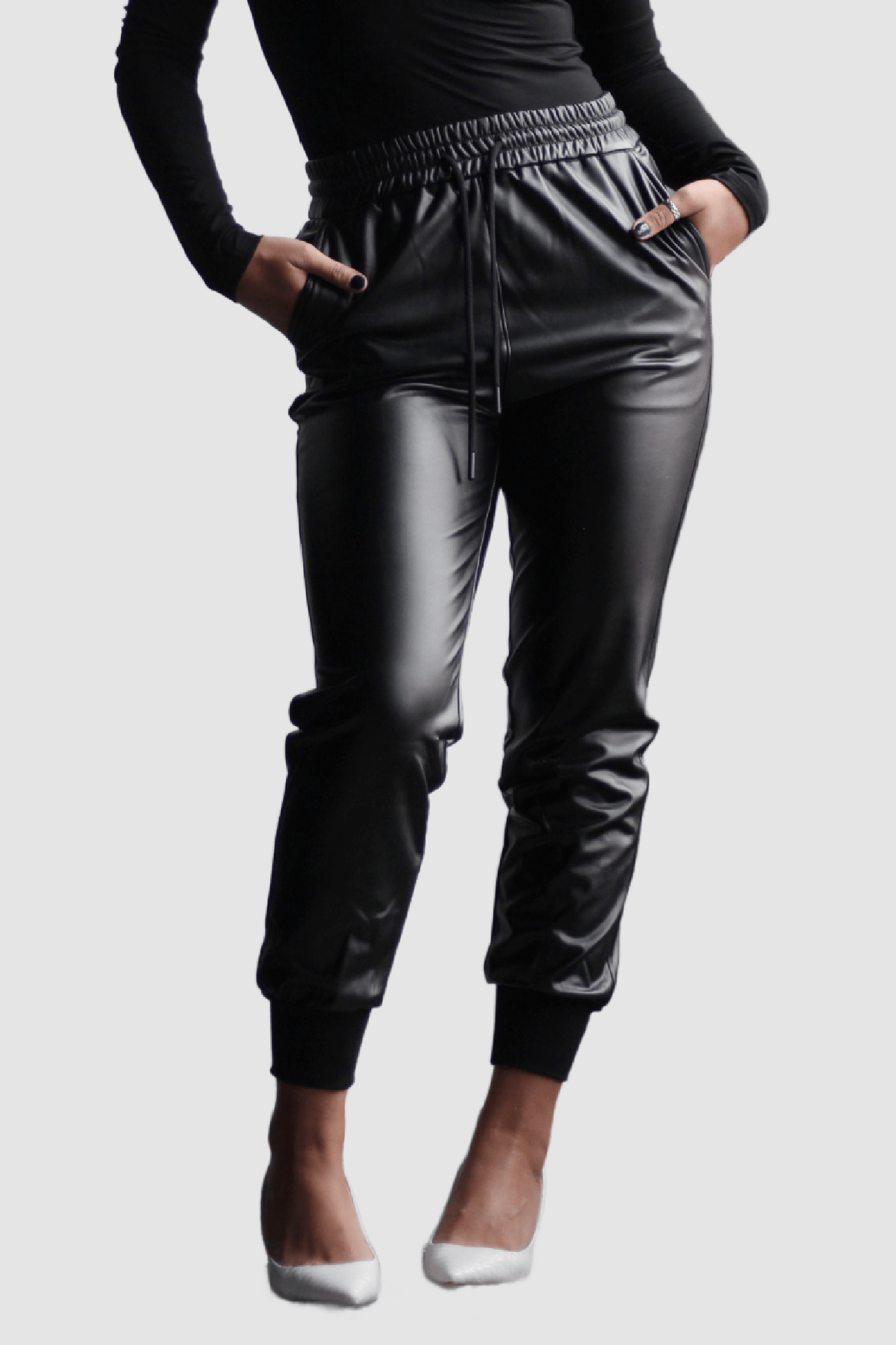 Pleather Joggers - EMMYDEVEAUX