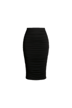 Ruched Midi Skirt - EMMYDEVEAUX