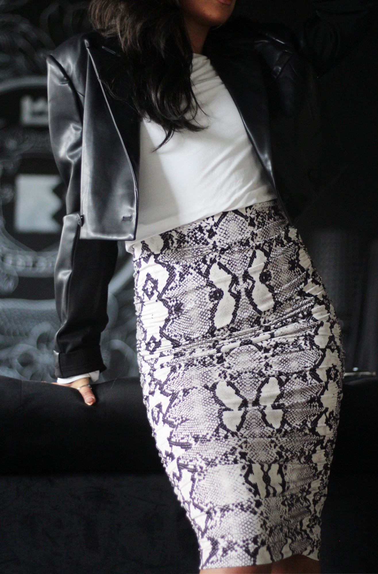 Ruched Midi Skirt - EMMYDEVEAUX