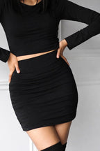 Ruched Mini Skirt - EMMYDEVEAUX