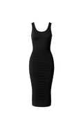 Ruched Tank Midi Dress - EMMYDEVEAUX