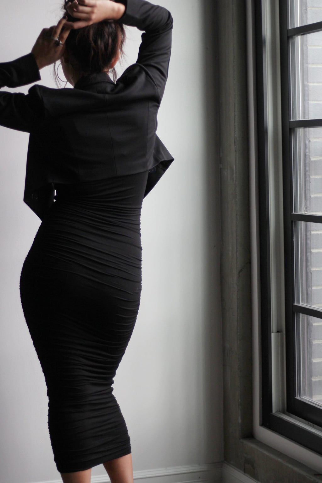 Ruched Tank Midi Dress - EMMYDEVEAUX