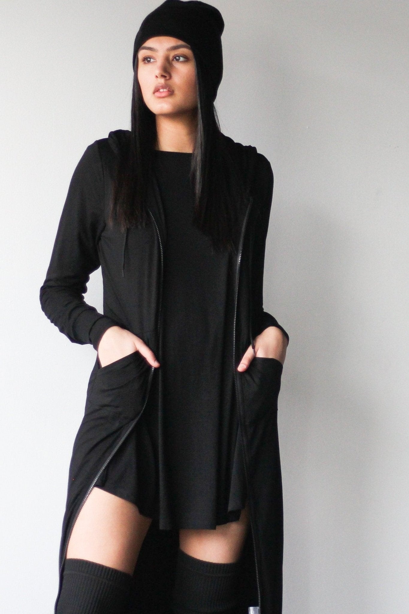 Double Layered Long Hoodie - EMMYDEVEAUX